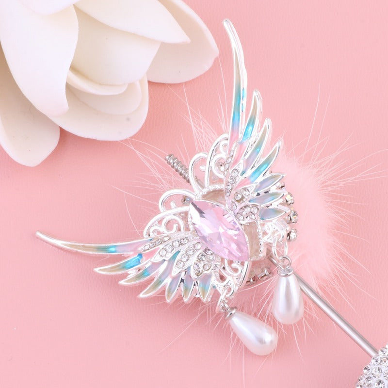 Wholesale 3pcs 3d Hair Ball Butterfly Pearl Pendant  The Straight Hole DIY Beads